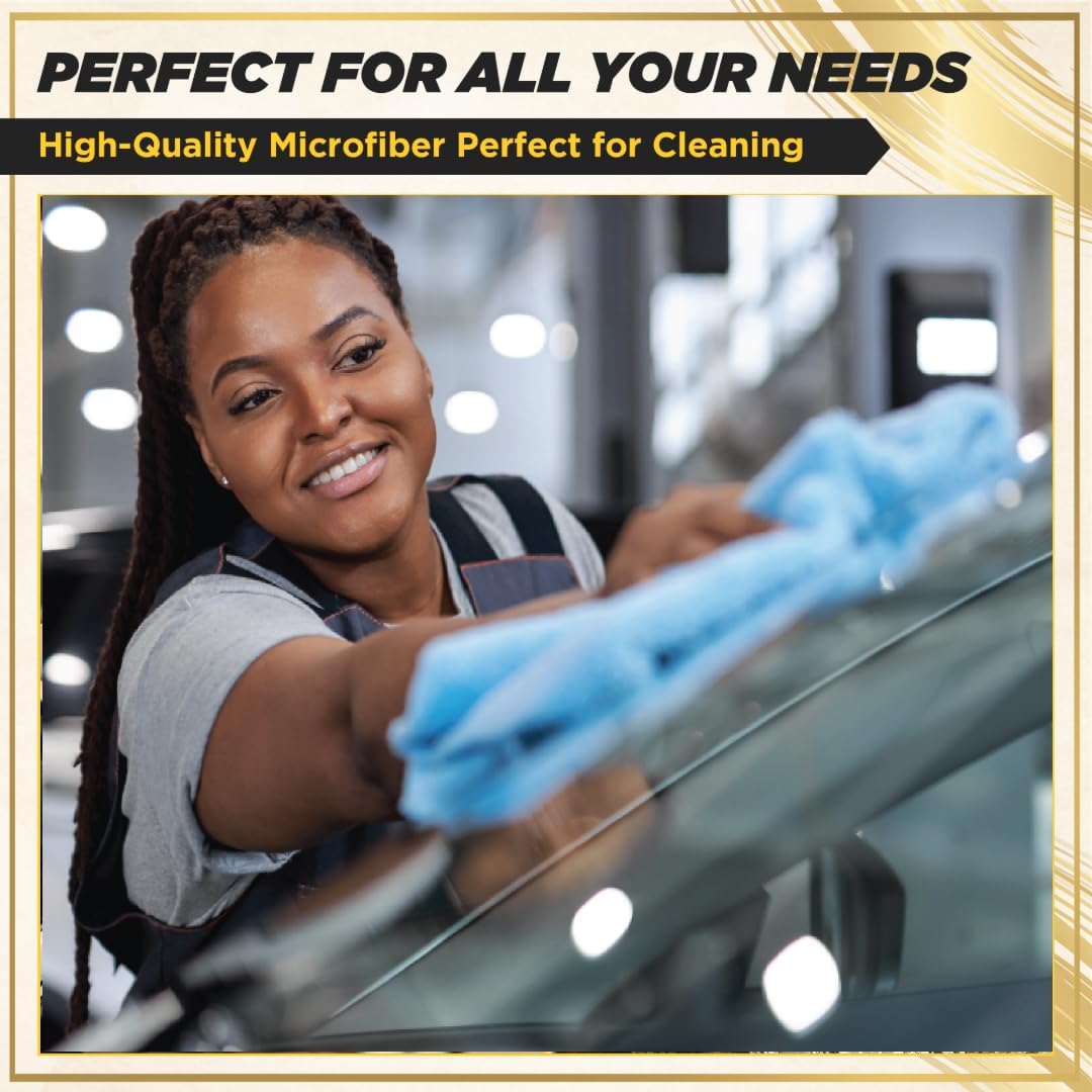 CarMax® - 20 Multi-Purpose Blue Car Cleaning & Detailing Microfibres on a Roll- reusable microfibre towels 30cm x 30cm on tear-off roll