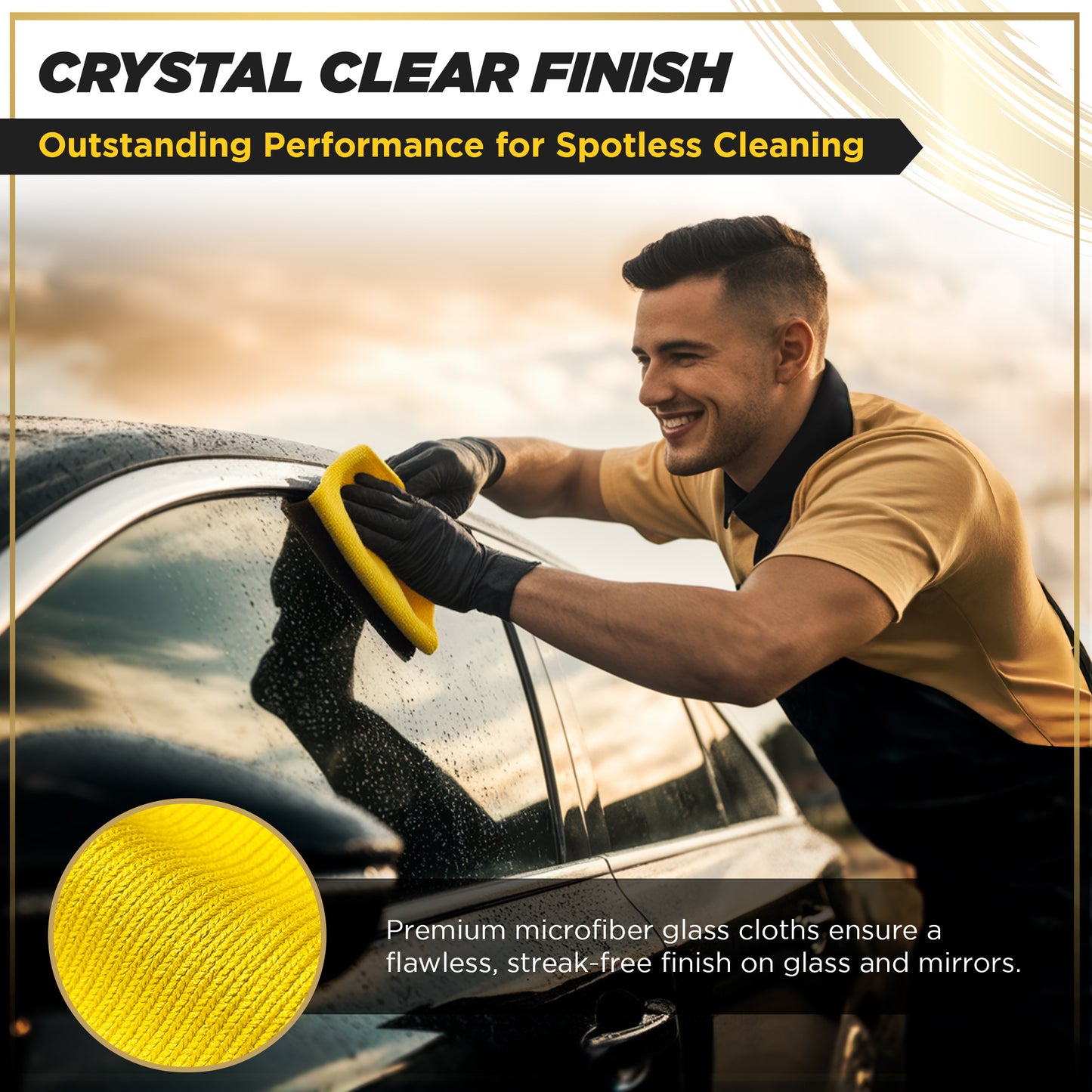 CarMax® Glass and Touchscreen Cloths, Two Lint Free, High Performing Cleaning Cloths for Glass and Mirrors, One Super Soft Suede Finish Microfibre for Touchscreens, and High Gloss interior elements.